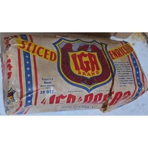 1950s ??? actual IGA Brand Sliced Enriched Bread Fassett's Bakery Burlington VT